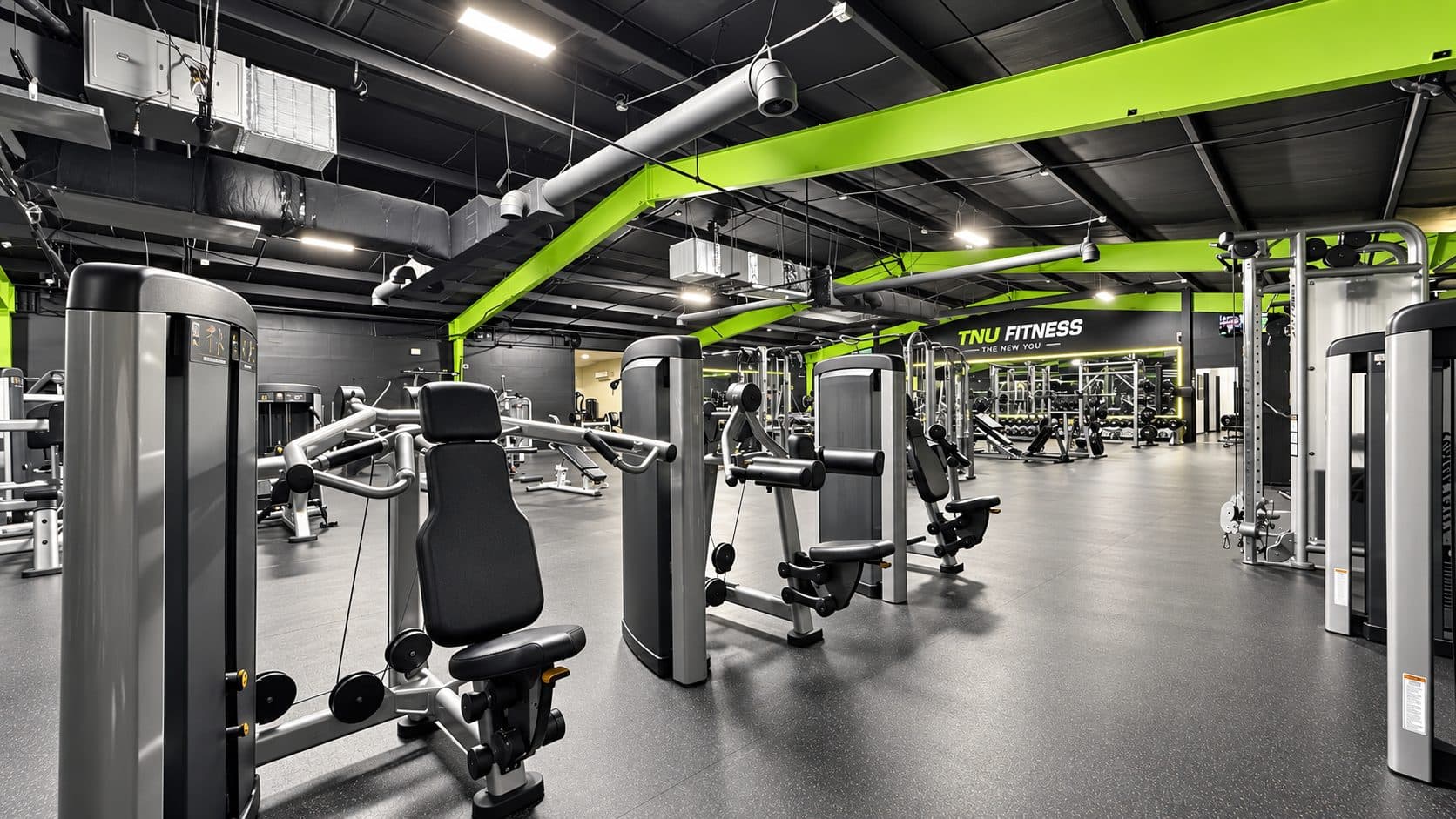 Plate-loaded and selectorized equipment at TNU Fitness
